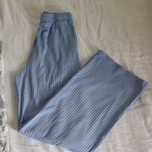 Women's Sky Blue Ribbed Pants
